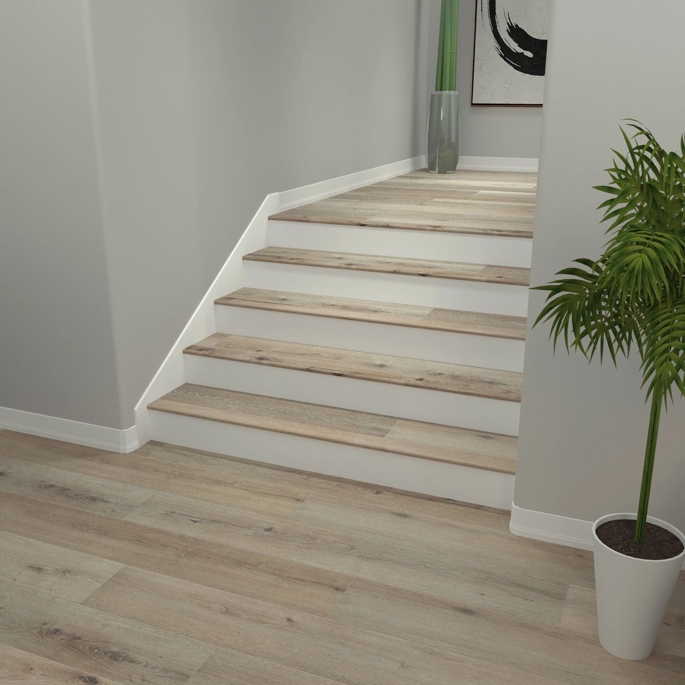 CALI Vinyl Pro with Mute Step 2.06-in x 72-in Natural Elm Prefinished Stair Nosing - Image 3