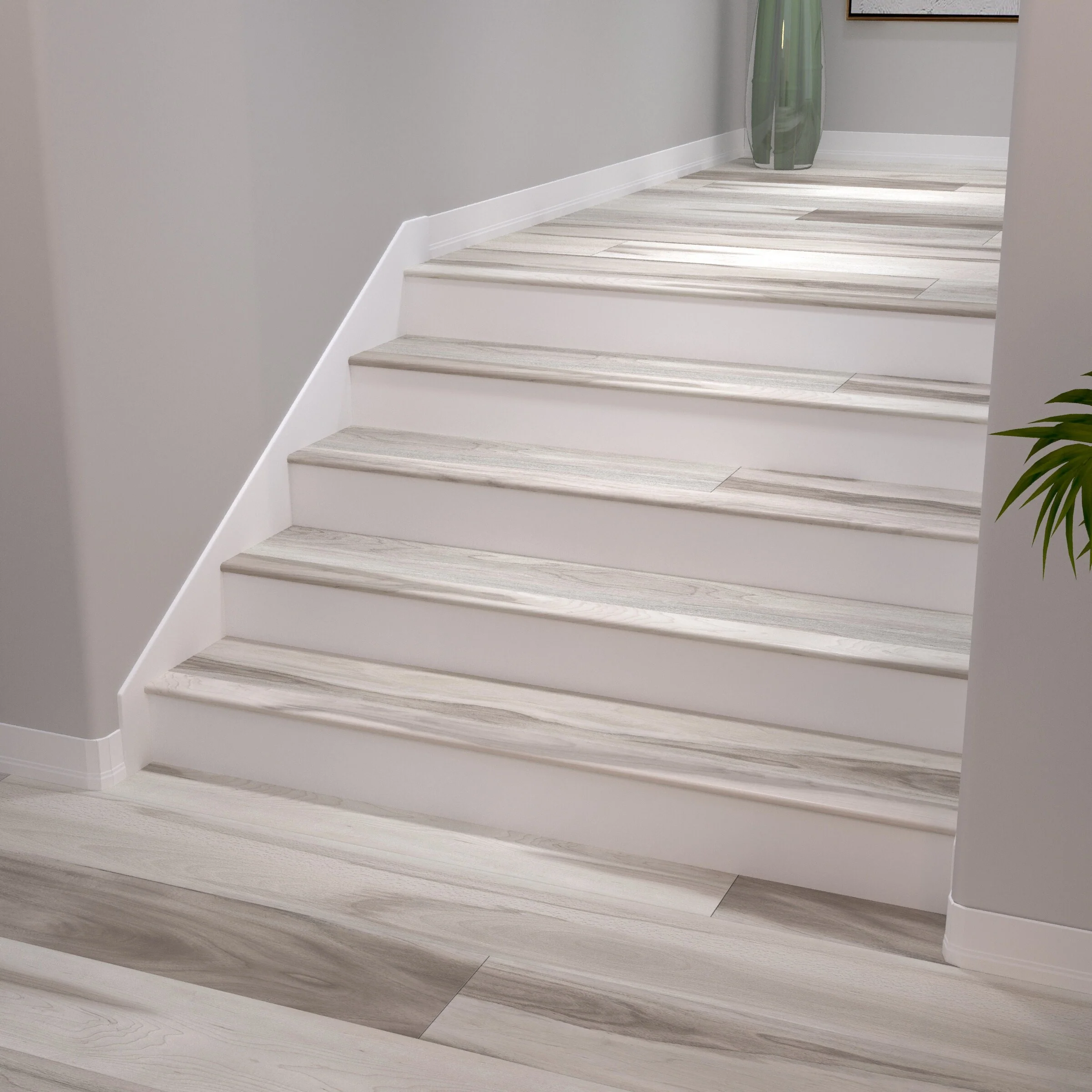 CALI Vinyl Pro with Mute Step 2.06-in x 72-in Seascape Hickory Prefinished Stair Nosing - Image 3