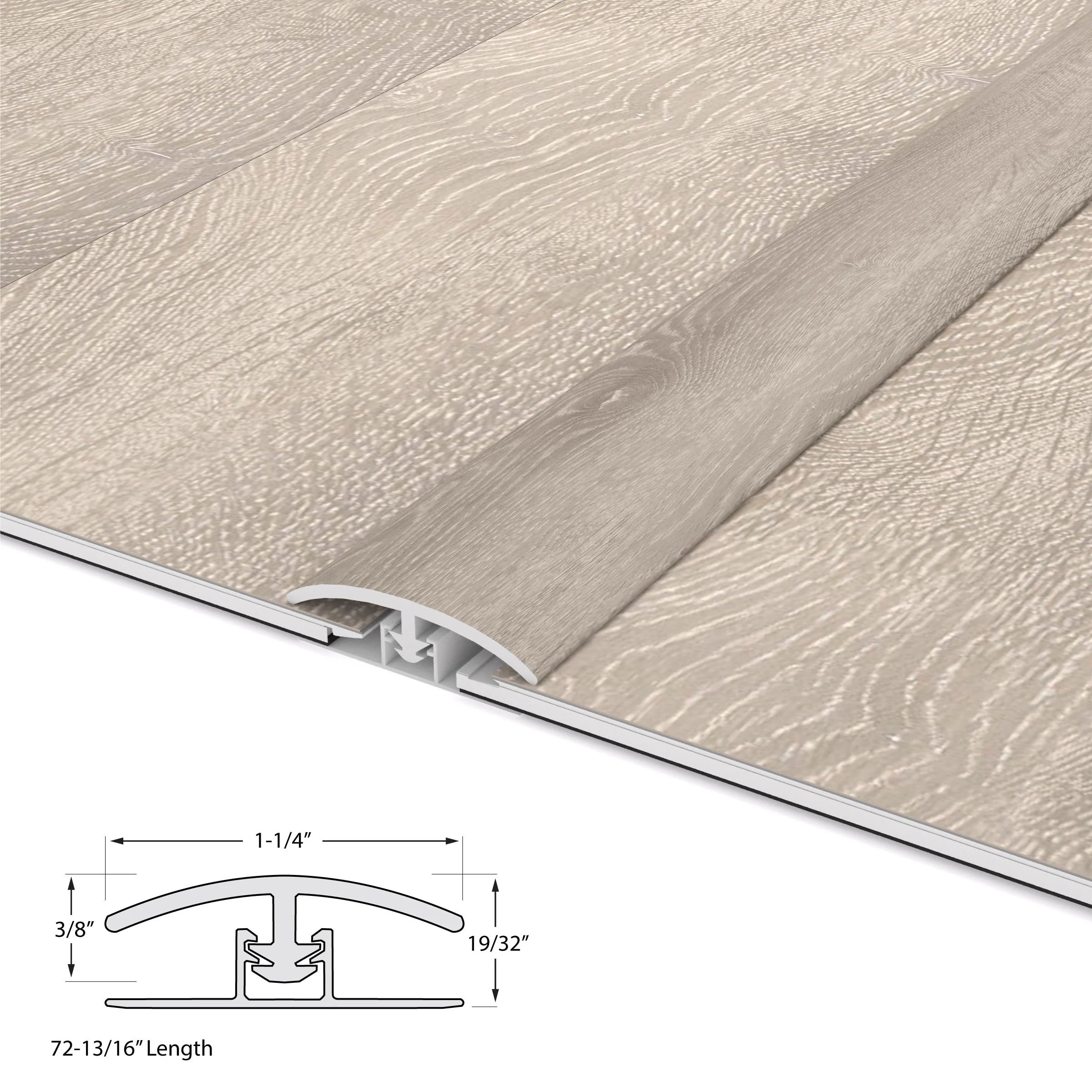 CALI Whitewater Oak 1.25-in x 72.83-in Vinyl Floor T-Moulding - Image 4