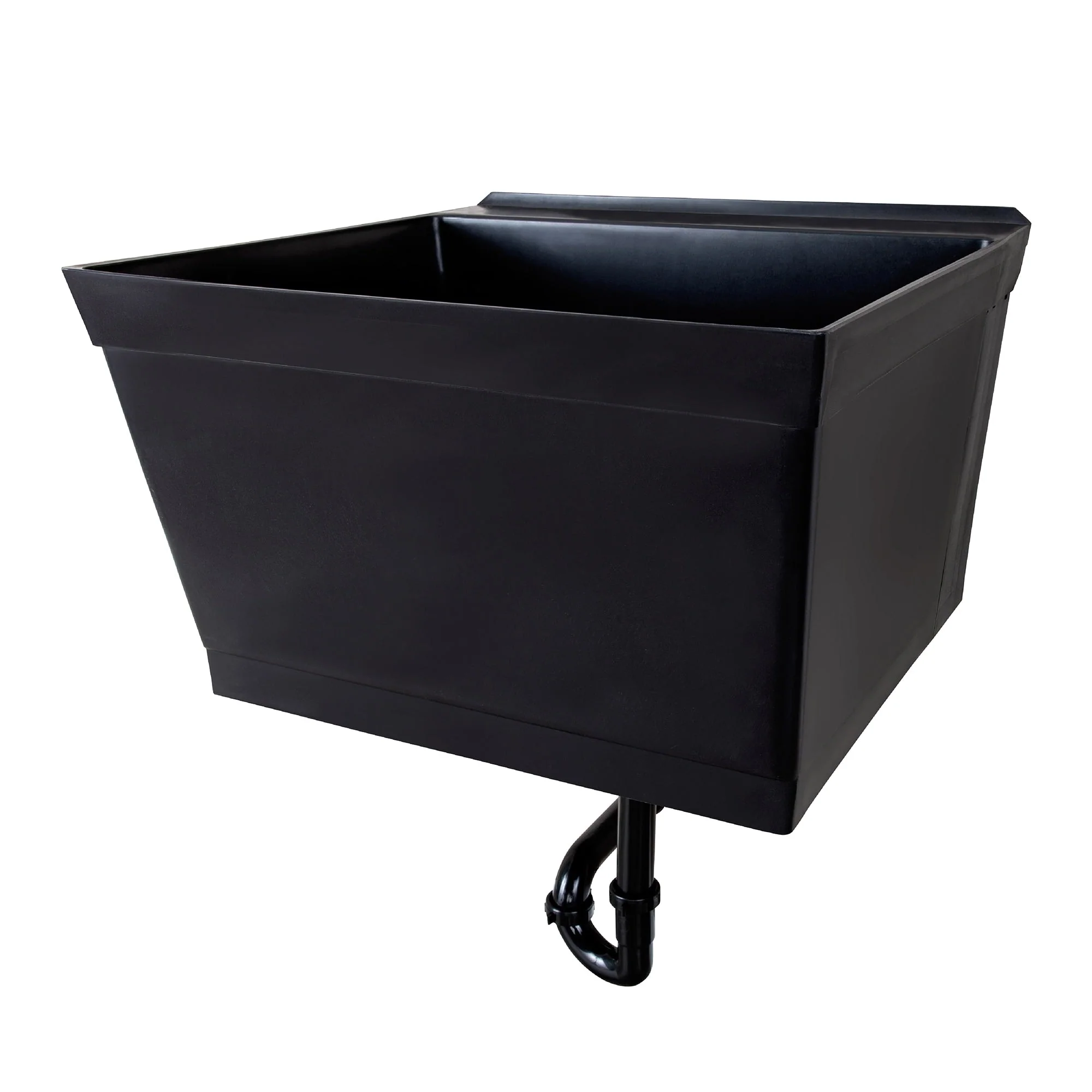 Cambridge 23.5" Black Wall Mount Utility Tub with Drain