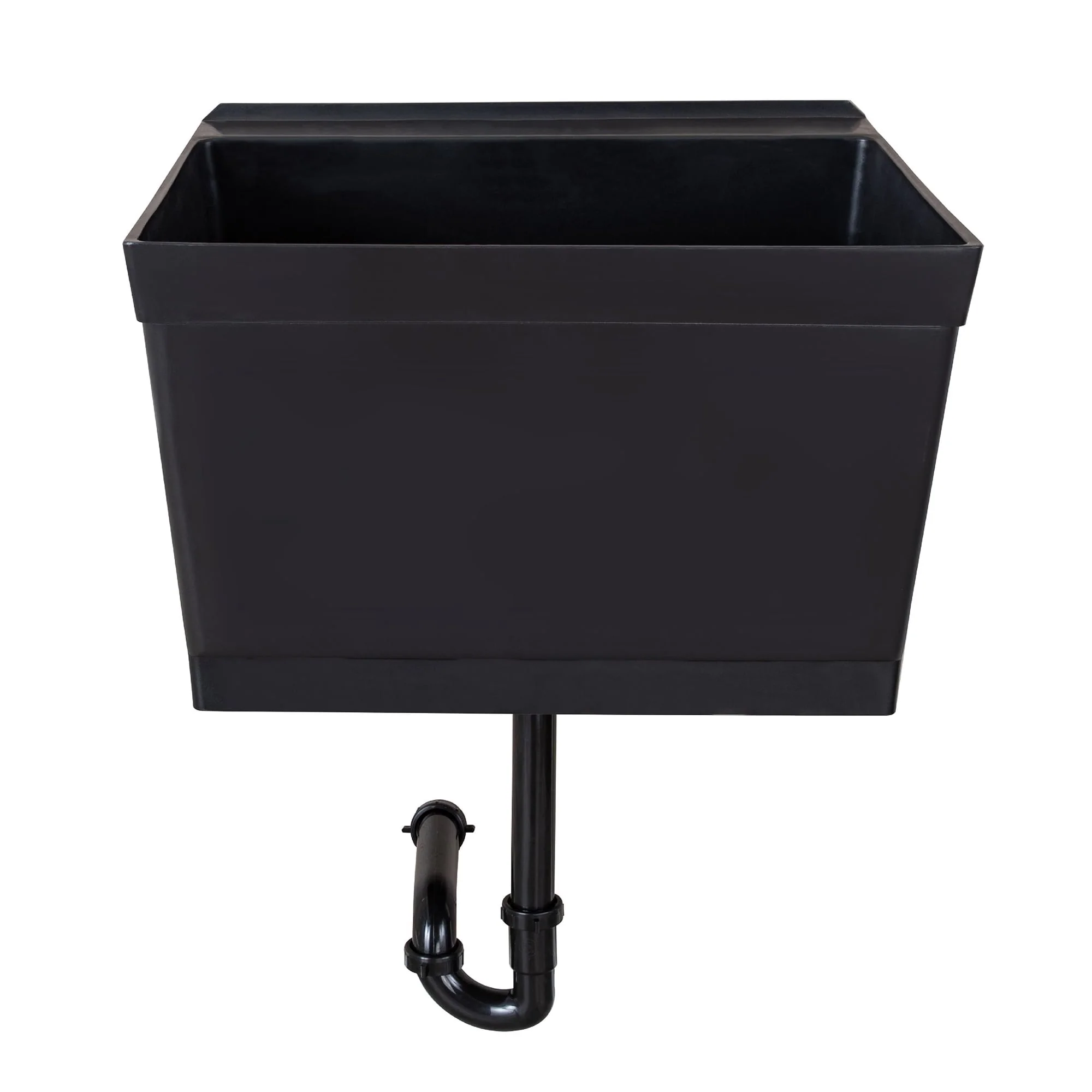 Cambridge 23.5" Black Wall Mount Utility Tub with Drain - Image 6