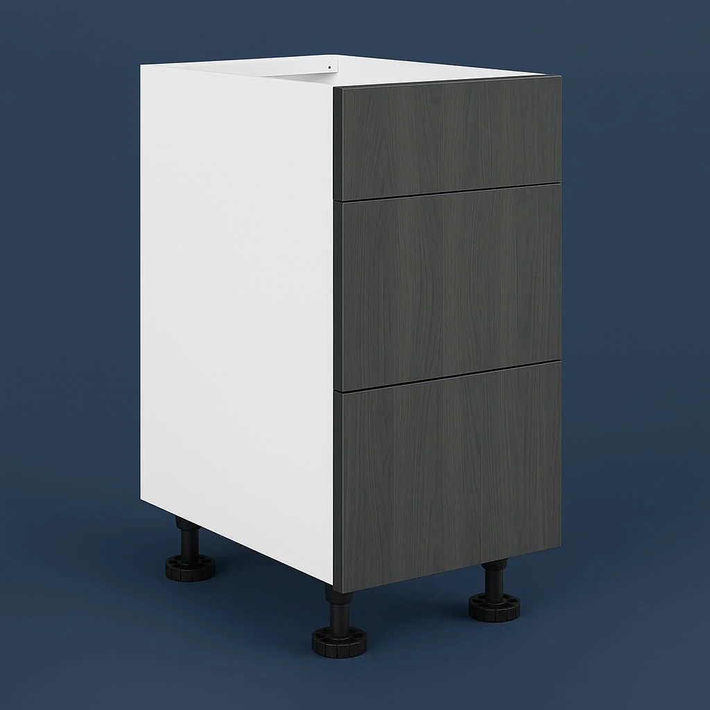 Cambridge Carbon Marine 18 in Vanity Base Kitchen Cabinet, 3 Drawer