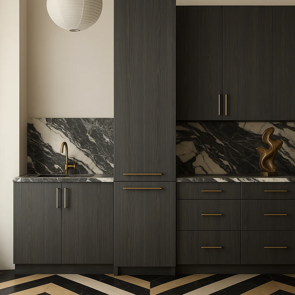 Cambridge Carbon Marine Pantry Kitchen Cabinet - Quick Assemble, Modern Style - Image 3