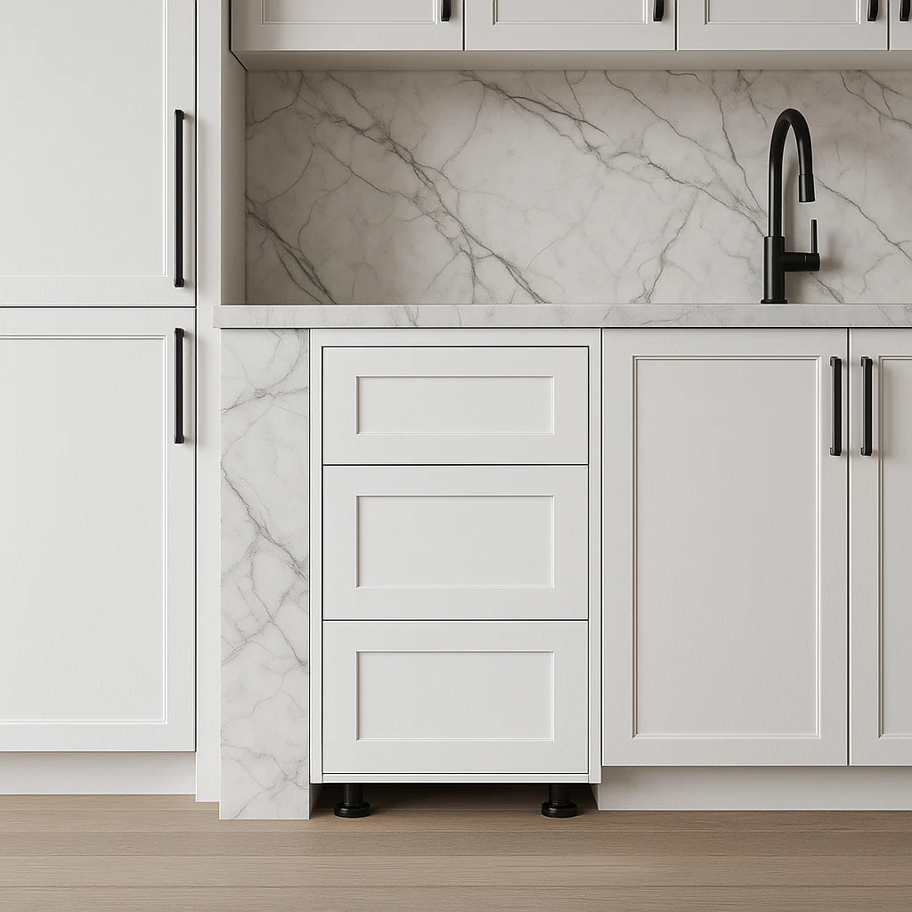 Cambridge Everest 18-inch White Shaker Drawer Base Kitchen Cabinet - Image 4