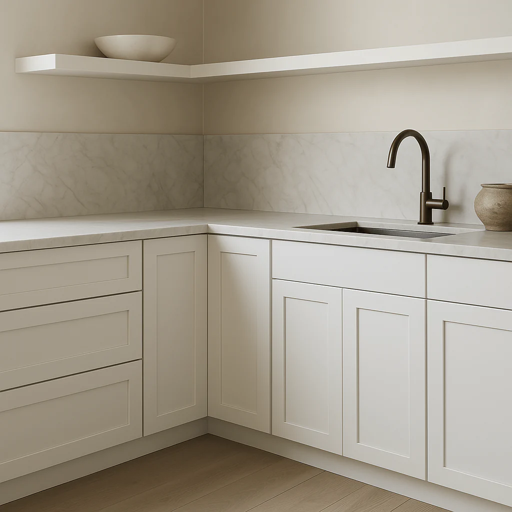 Cambridge Everest 24 in. Shaker Corner Diagonal Kitchen Cabinet in White - Image 3
