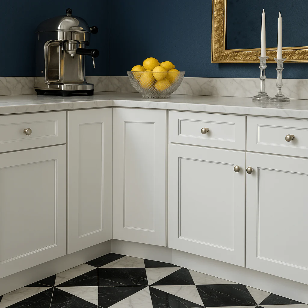 Cambridge Everest 24 in. Shaker Corner Diagonal Kitchen Cabinet in White - Image 4
