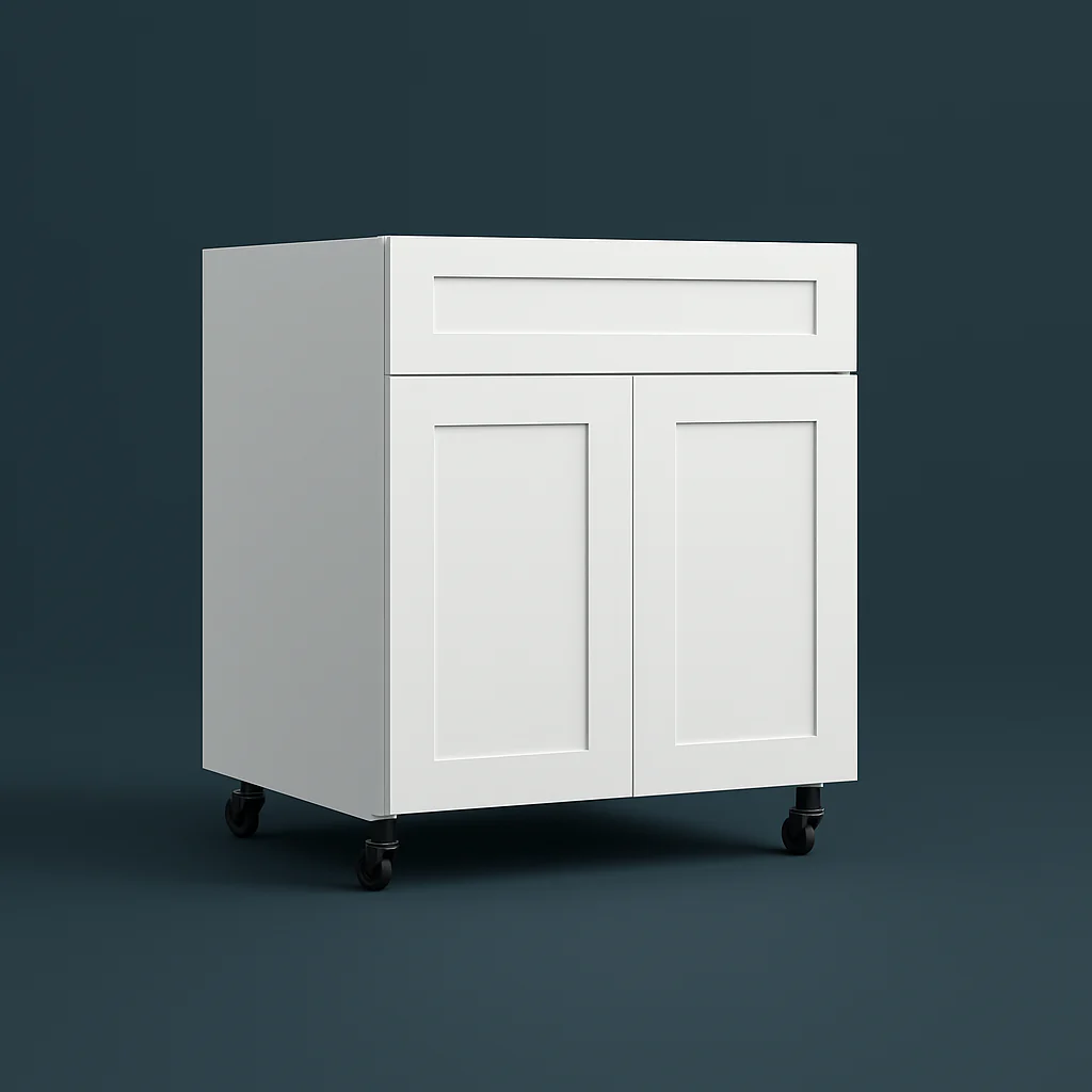 Cambridge Everest 36 in. Shaker Sink Base Kitchen Cabinet in White