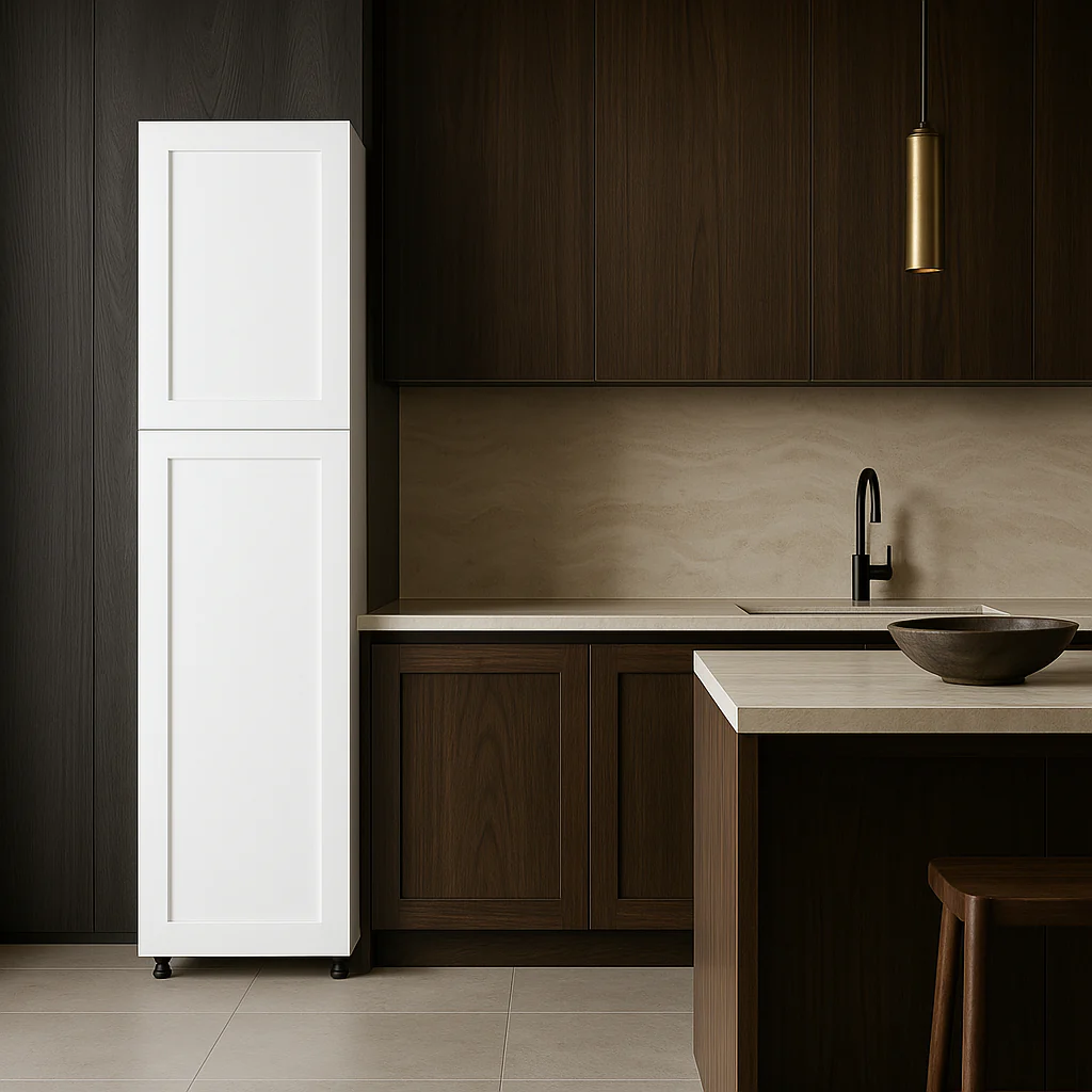 Cambridge Everest Shaker Pantry Kitchen Cabinet, White, Ready to Assemble - Image 3