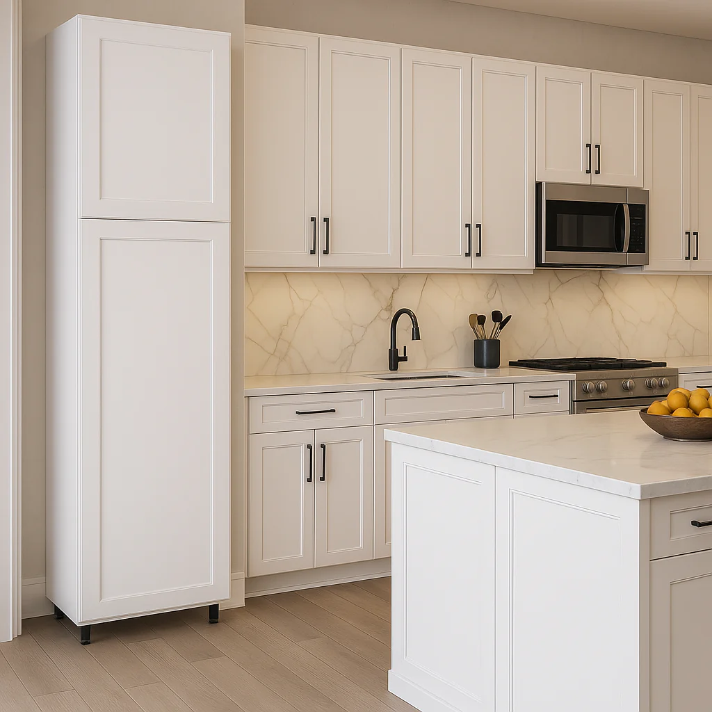 Cambridge Everest Shaker Pantry Kitchen Cabinet, White, Ready to Assemble - Image 4