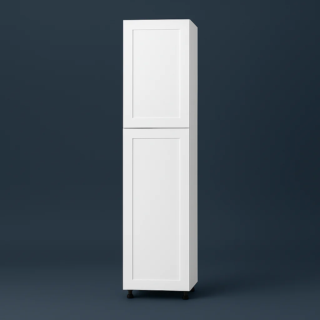 Cambridge Everest White Shaker Pantry Kitchen Cabinet, 18 in. W x 24 in. D x 90 in. H