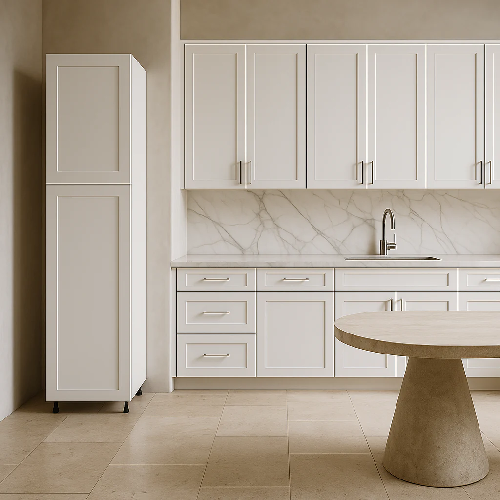 Cambridge Everest White Shaker Pantry Kitchen Cabinet, 18 in. W x 24 in. D x 90 in. H - Image 3
