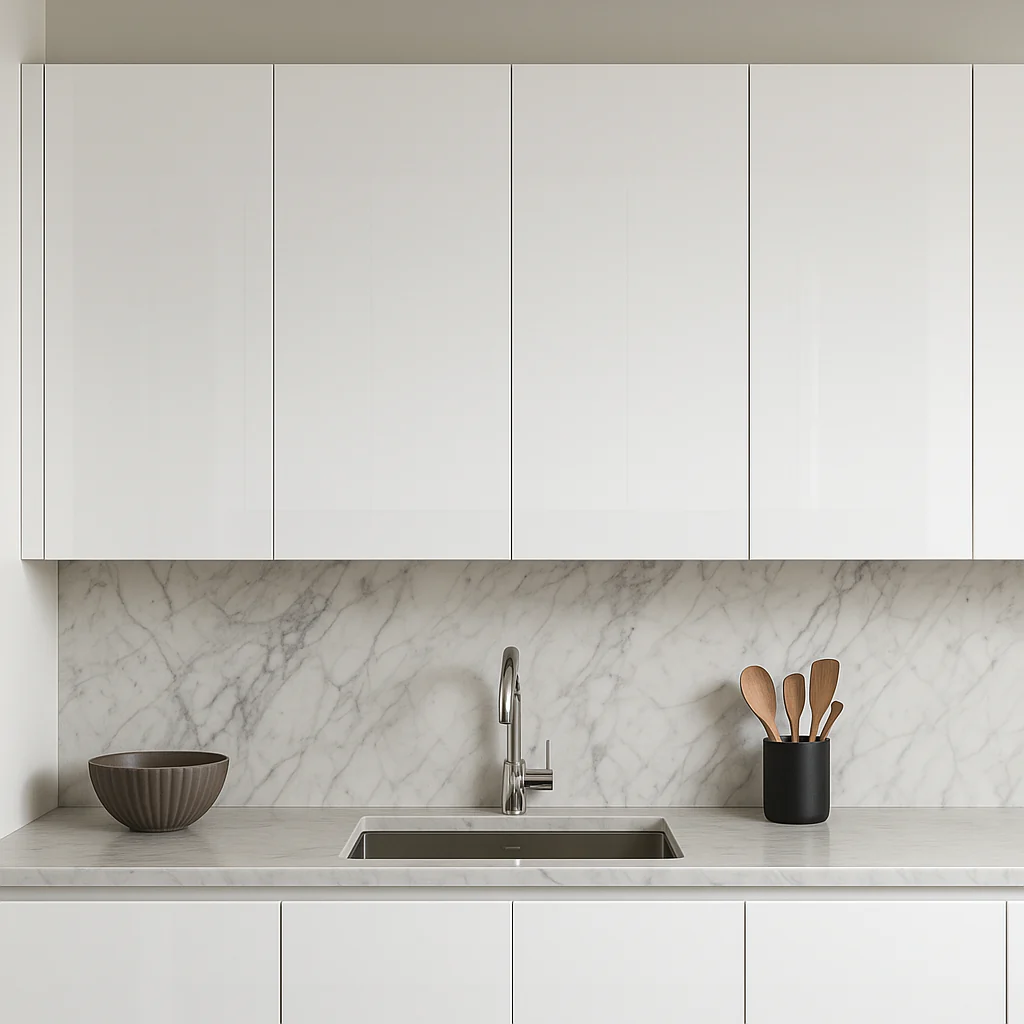 Cambridge Radiance 24 in. White Gloss Slab Wall Kitchen Cabinet - Image 2