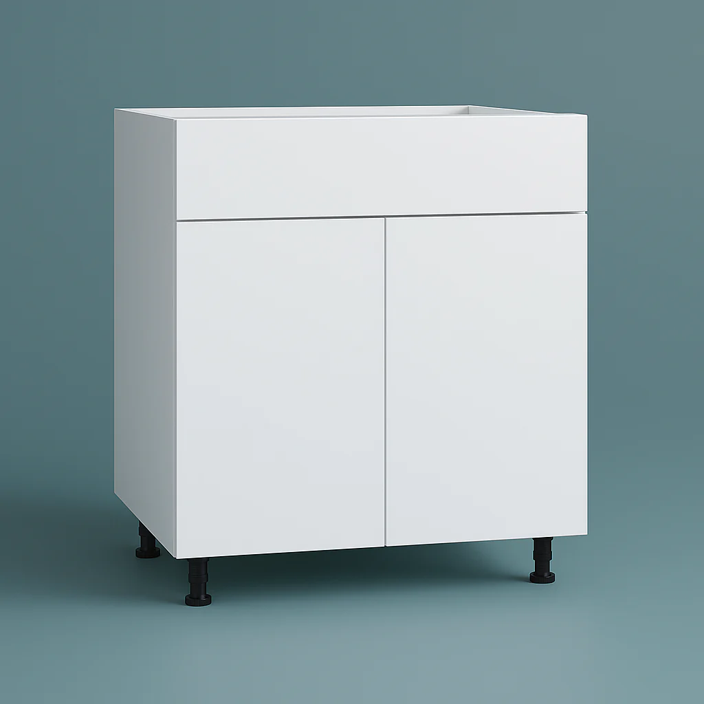 Cambridge Radiance 30 in. Ready-to-Assemble Slab Sink Base Kitchen Cabinet in White Gloss