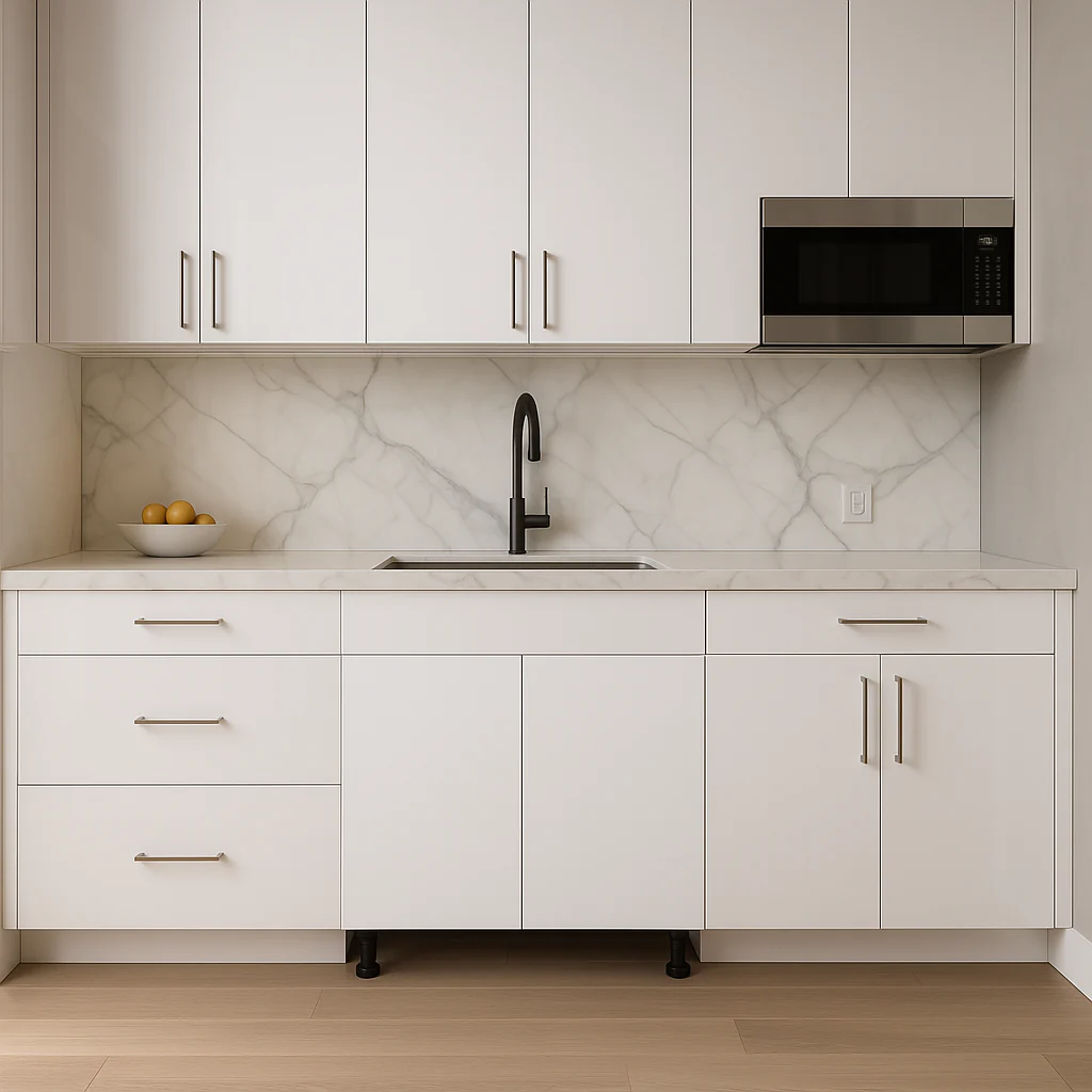 Cambridge Radiance 30 in. Ready-to-Assemble Slab Sink Base Kitchen Cabinet in White Gloss - Image 3