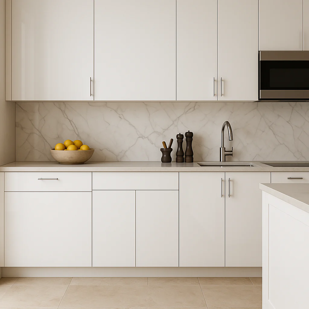 Cambridge Radiance 30 in. White Gloss Slab Base Kitchen Cabinet - Image 3