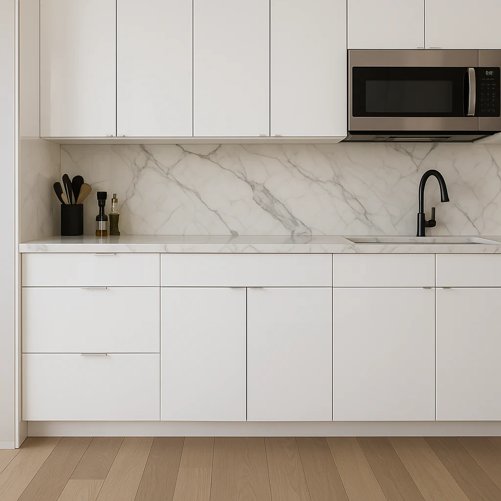 Cambridge Radiance 30 in. White Gloss Slab Base Kitchen Cabinet - Image 4