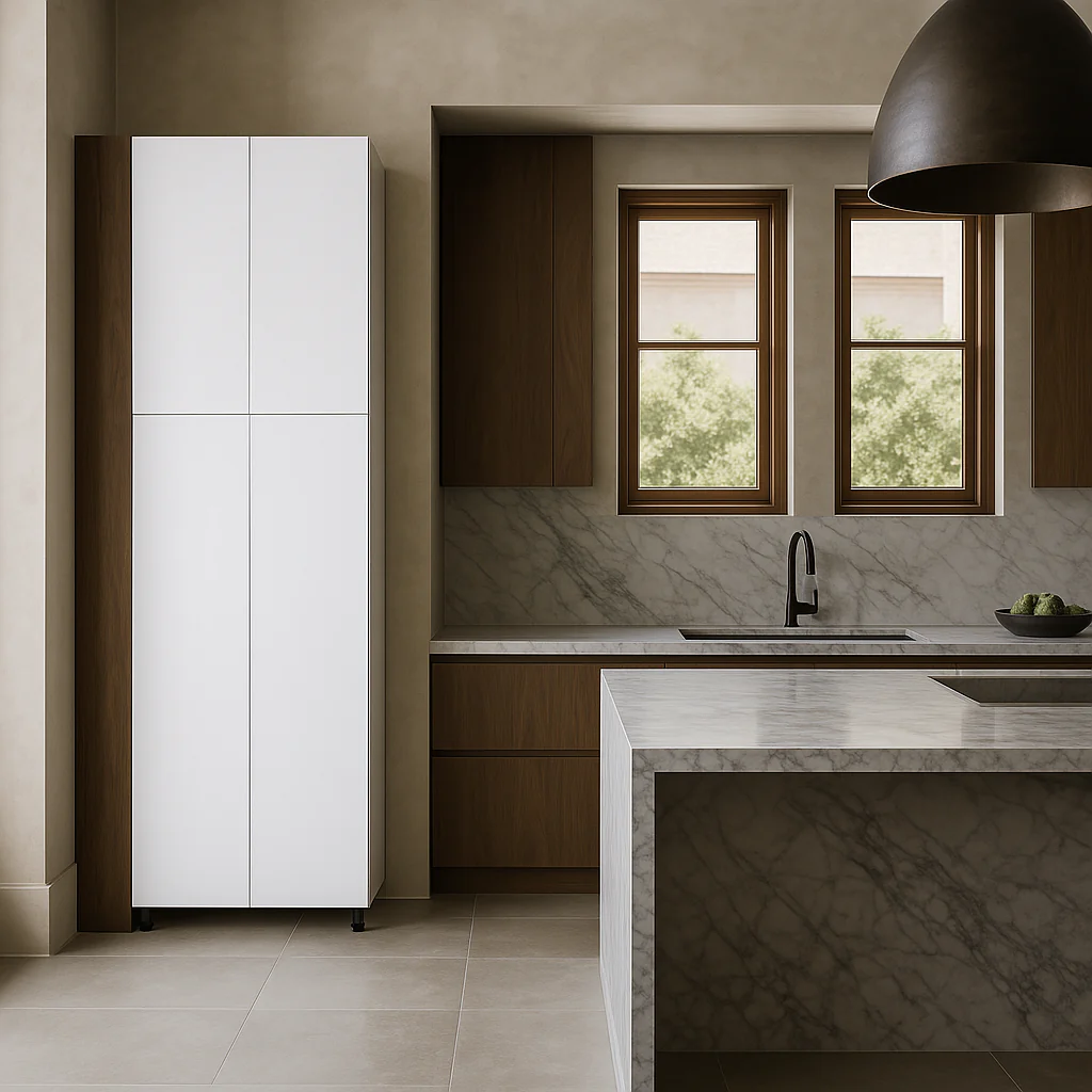 Cambridge Radiance 30 in. White Gloss Slab Pantry Cabinet - Image 3