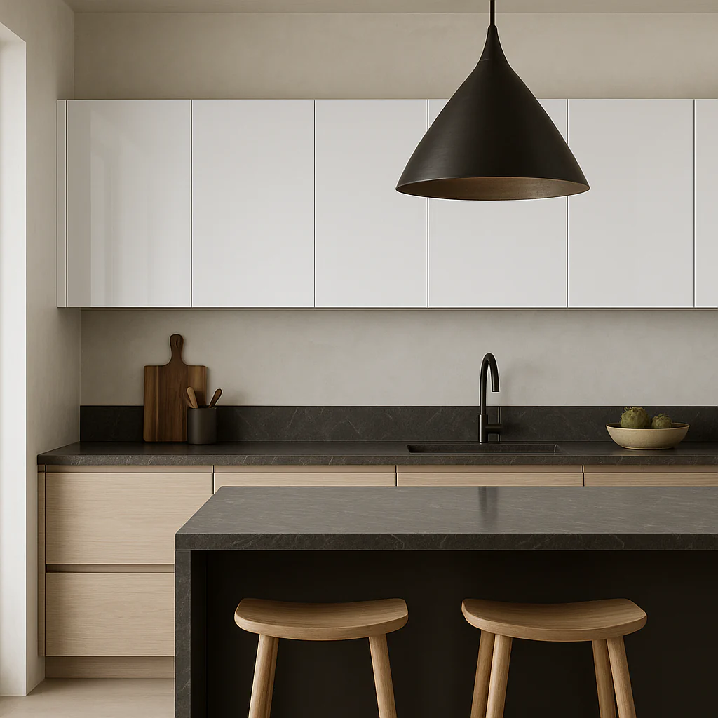 Cambridge Radiance 30 in. White Gloss Slab Wall Kitchen Cabinet - Image 2