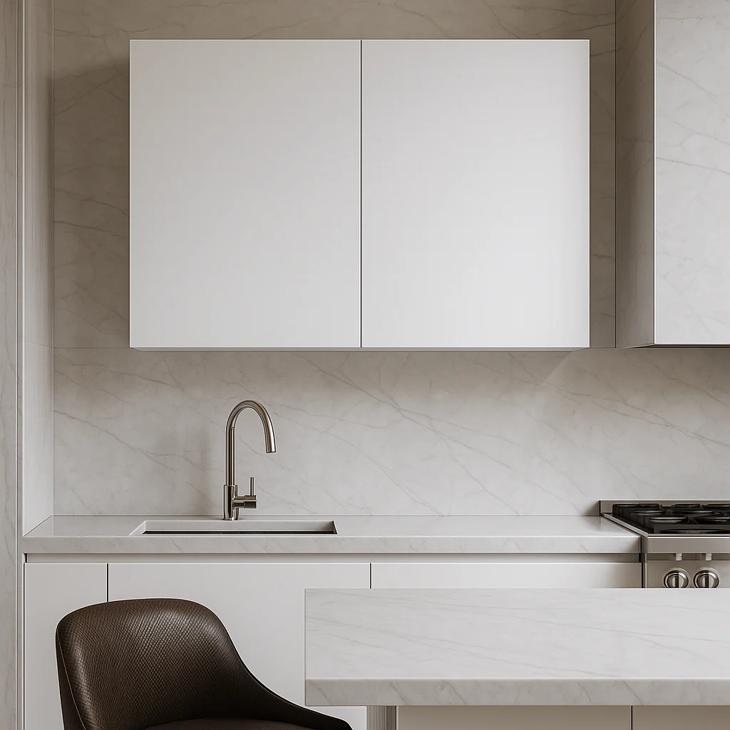 Cambridge Radiance 30 in. White Gloss Slab Wall Kitchen Cabinet - Image 4