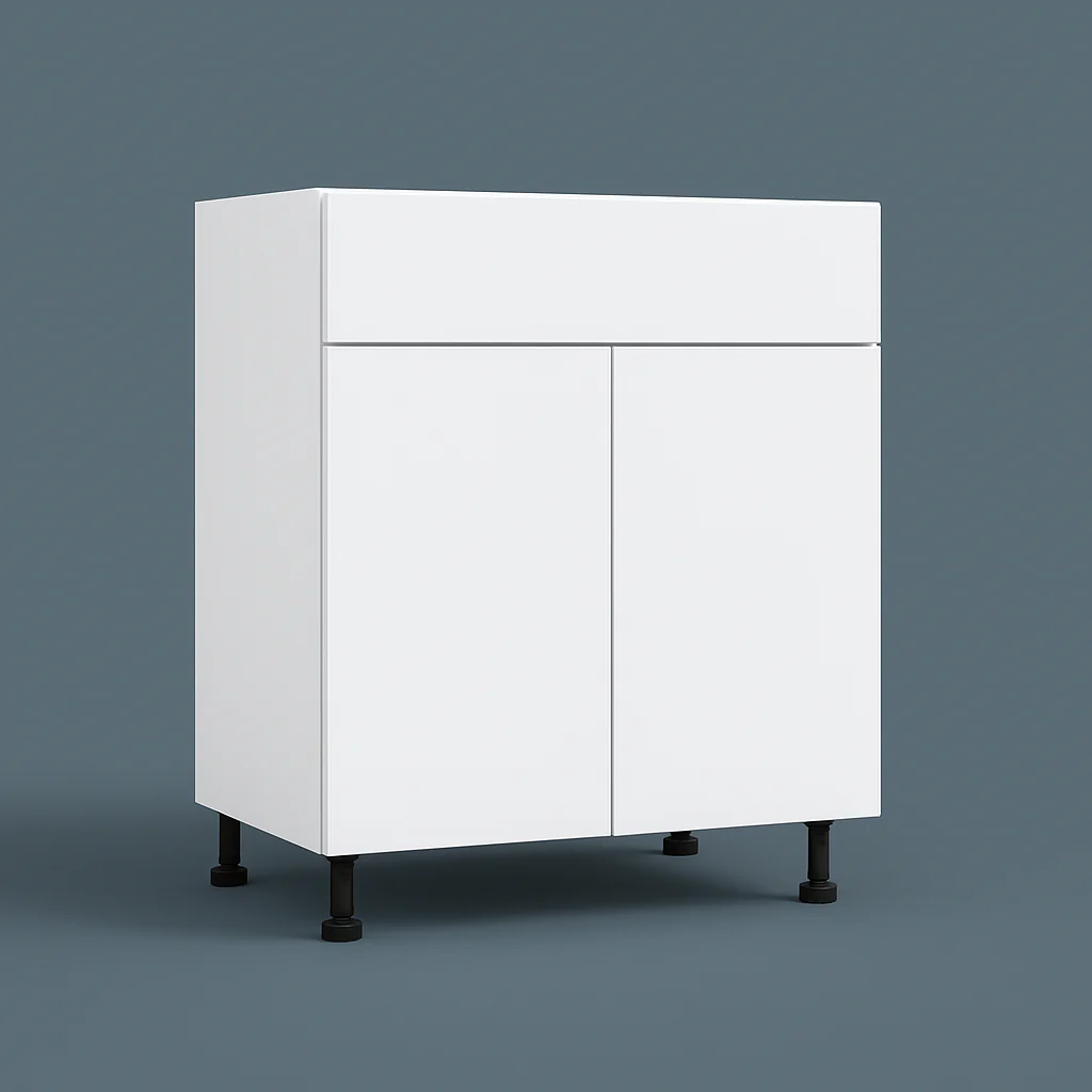 Cambridge Radiance 36 in. Ready to Assemble Slab Base Kitchen Cabinet in White Gloss