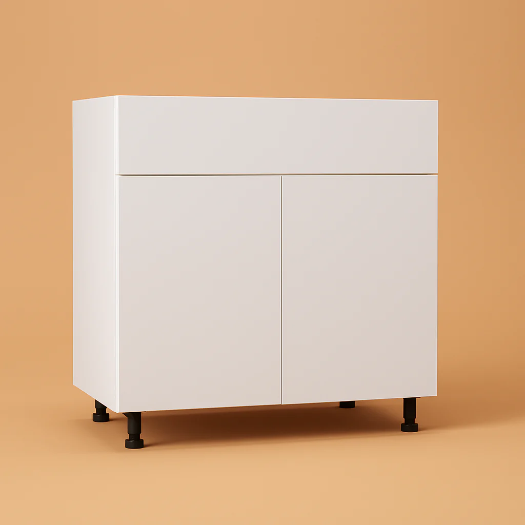 Cambridge Radiance 36 in. Ready to Assemble Slab Sink Base Kitchen Cabinet in White Gloss