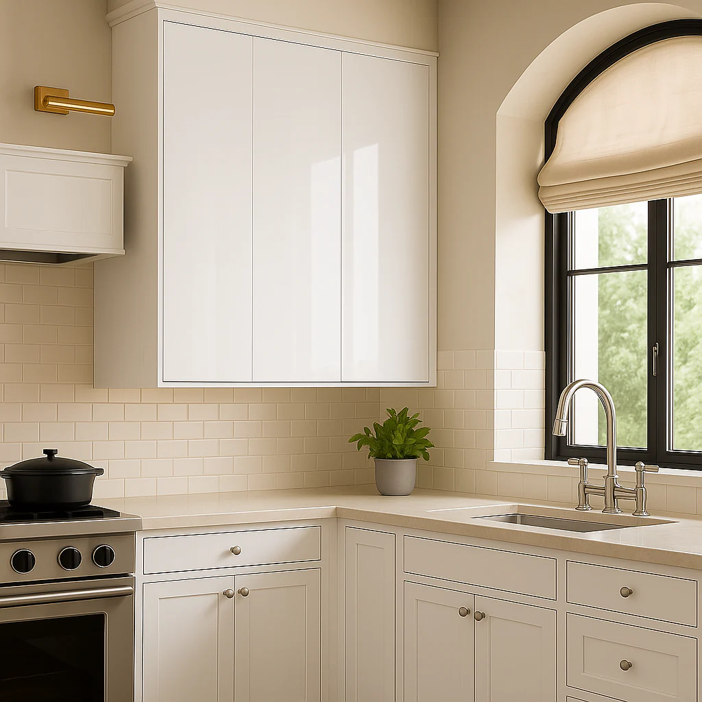 Cambridge Radiance 9 in. W x 12 in. D x 30 in. H Ready-to-Assemble Slab Wall Kitchen Cabinet in White Gloss - Image 3