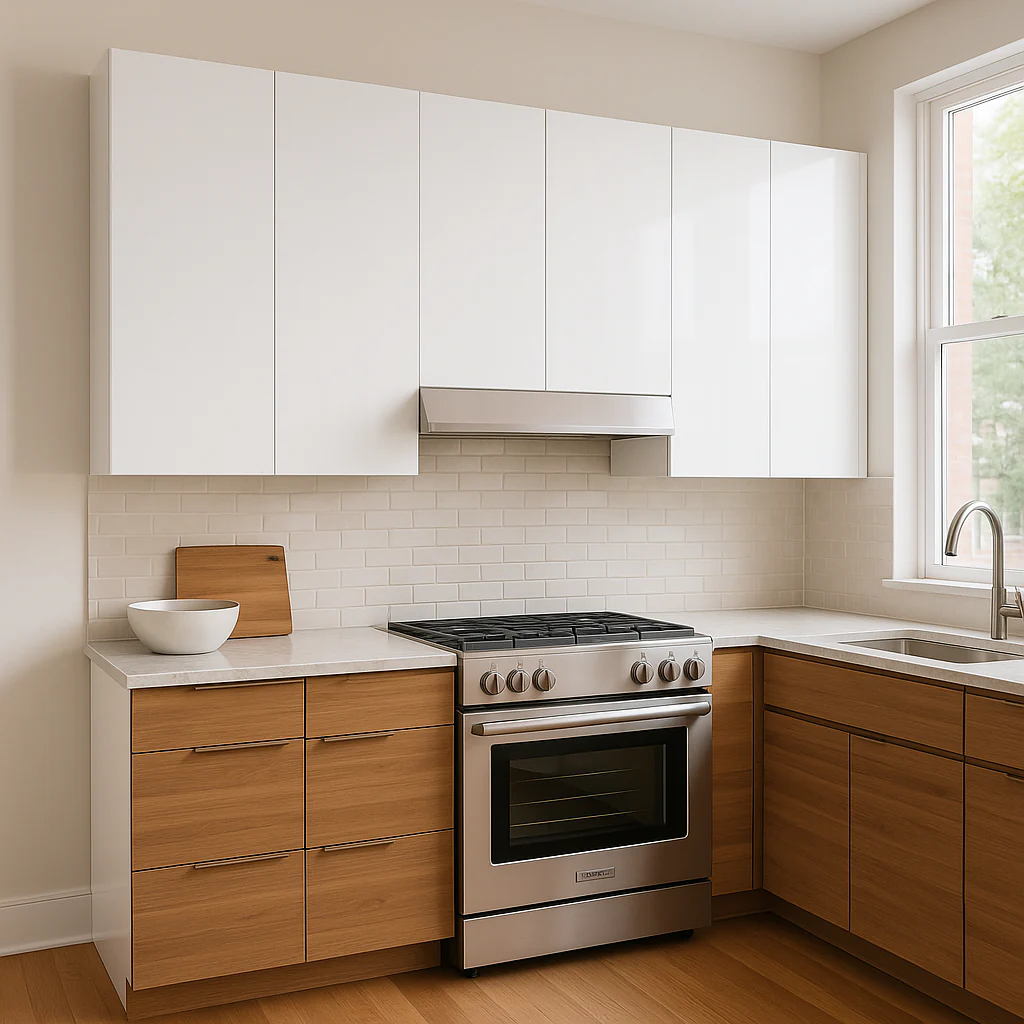 Cambridge Radiance 9 in. W x 12 in. D x 30 in. H Ready-to-Assemble Slab Wall Kitchen Cabinet in White Gloss - Image 4