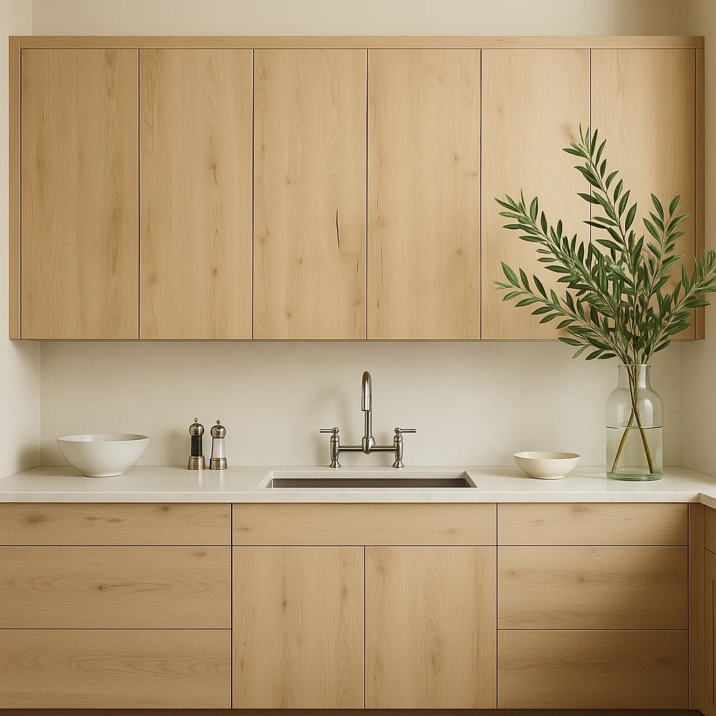 Cambridge Radiance Light Oak Slab Wall Kitchen Cabinet - 24x12x30 in. - Image 3