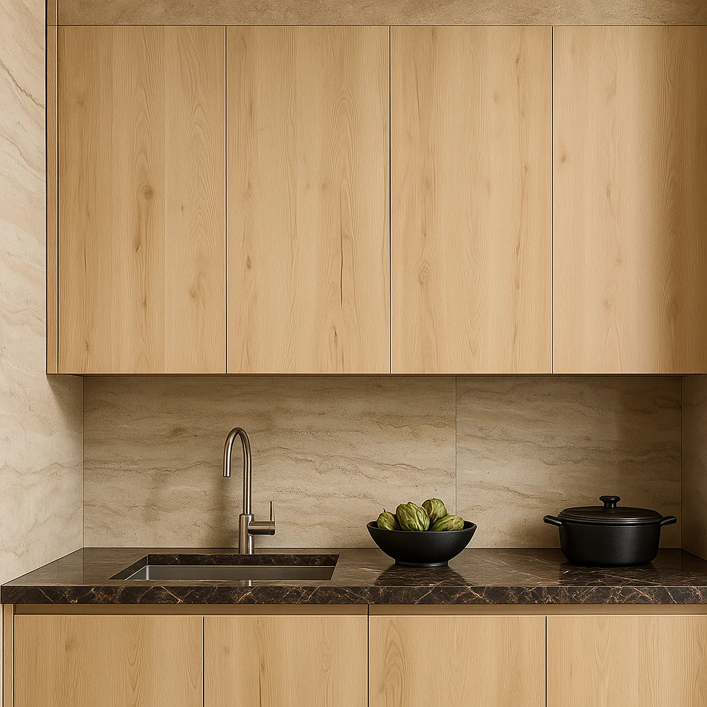 Cambridge Radiance Light Oak Slab Wall Kitchen Cabinet - 24x12x30 in. - Image 4