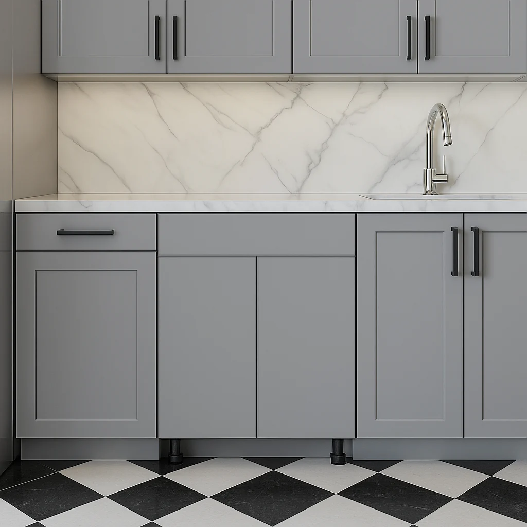 Cambridge Radiance Matte Grey Slab Base Kitchen Cabinet - 30 in. W x 24 in. D x 34.5 in. H - Image 4