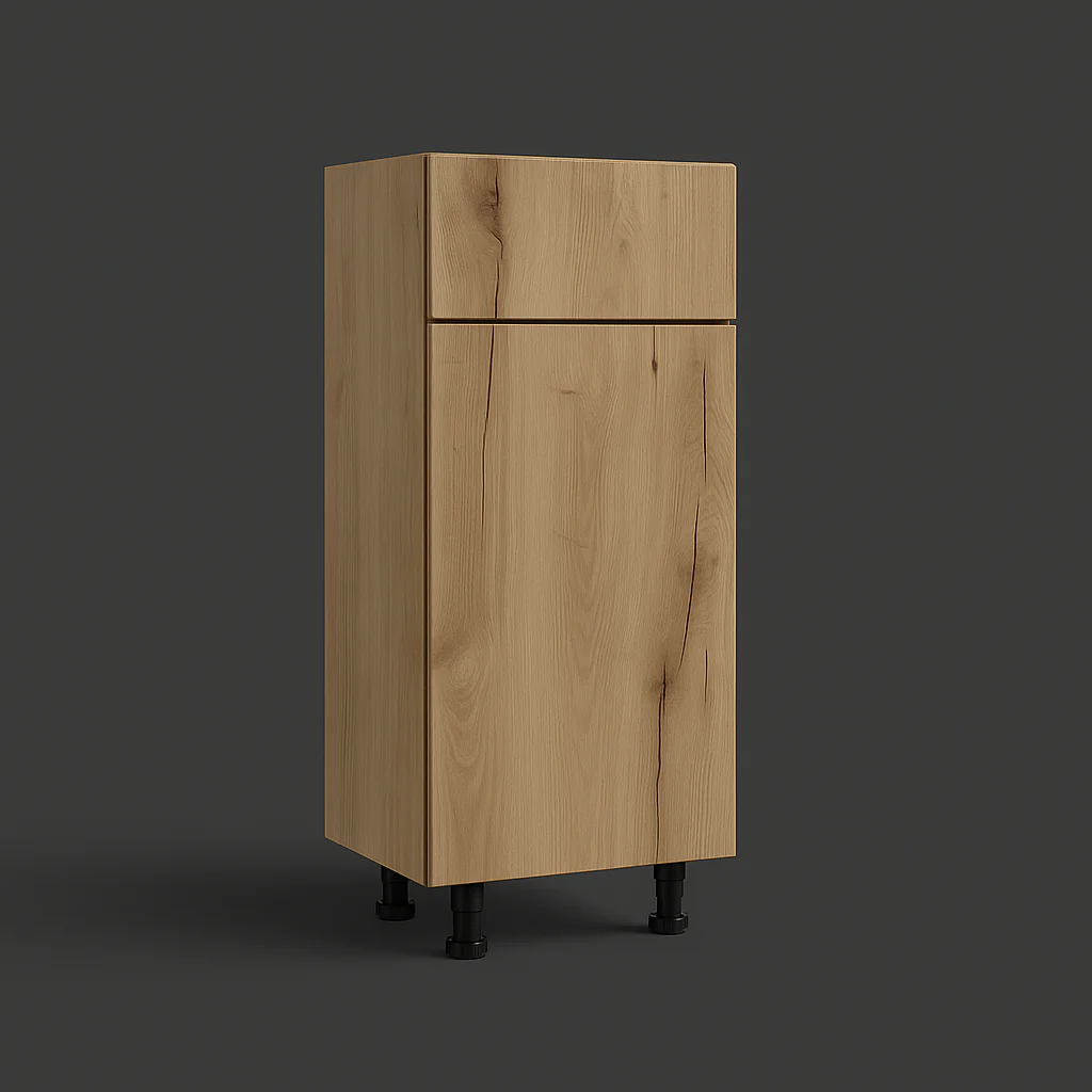 Cambridge Radiance Ready-to-Assemble Slab Base Kitchen Cabinet in Light Oak