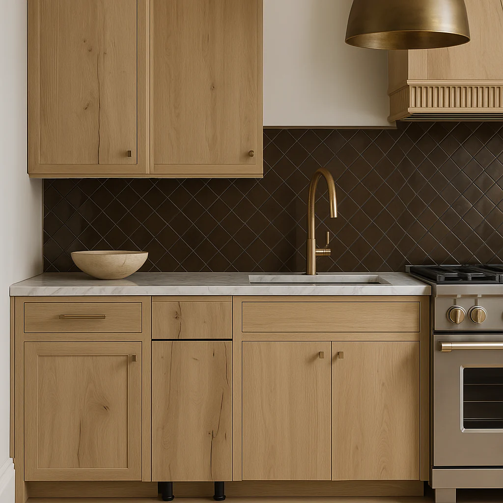 Cambridge Radiance Ready-to-Assemble Slab Base Kitchen Cabinet in Light Oak - Image 4