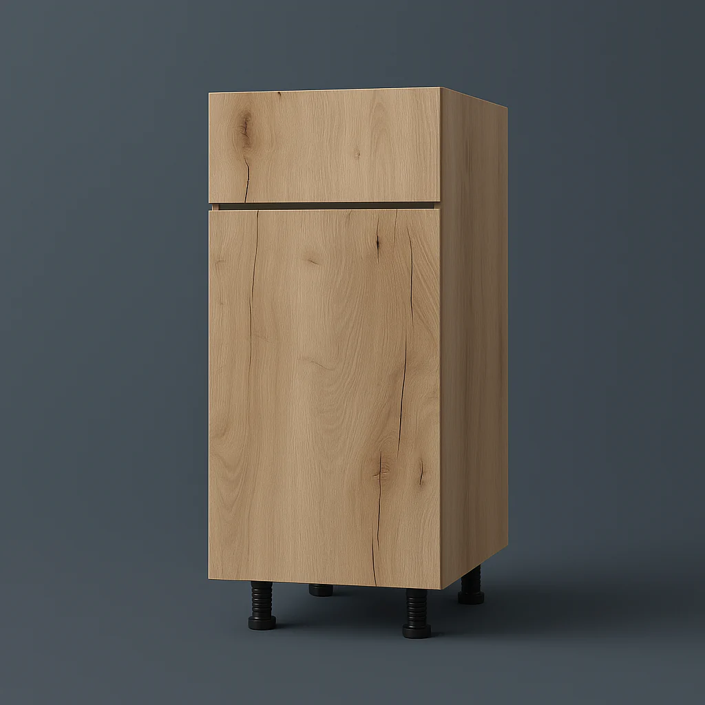 Cambridge Radiance Ready to Assemble Slab Base Kitchen Cabinet, Light Oak
