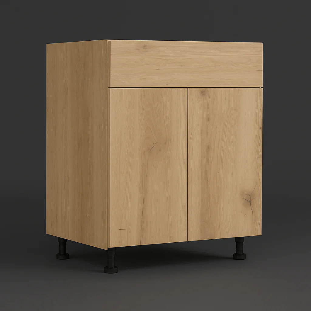Cambridge Radiance Ready-to-Assemble Slab Base Kitchen Cabinet, Light Oak, 36 in.