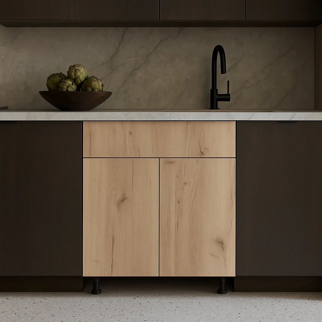 Cambridge Radiance Ready-to-Assemble Slab Base Kitchen Cabinet, Light Oak, 36 in. - Image 2