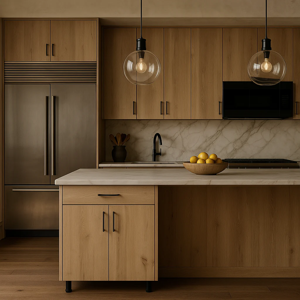 Cambridge Radiance Ready-to-Assemble Slab Base Kitchen Cabinet, Light Oak, 36 in. - Image 3