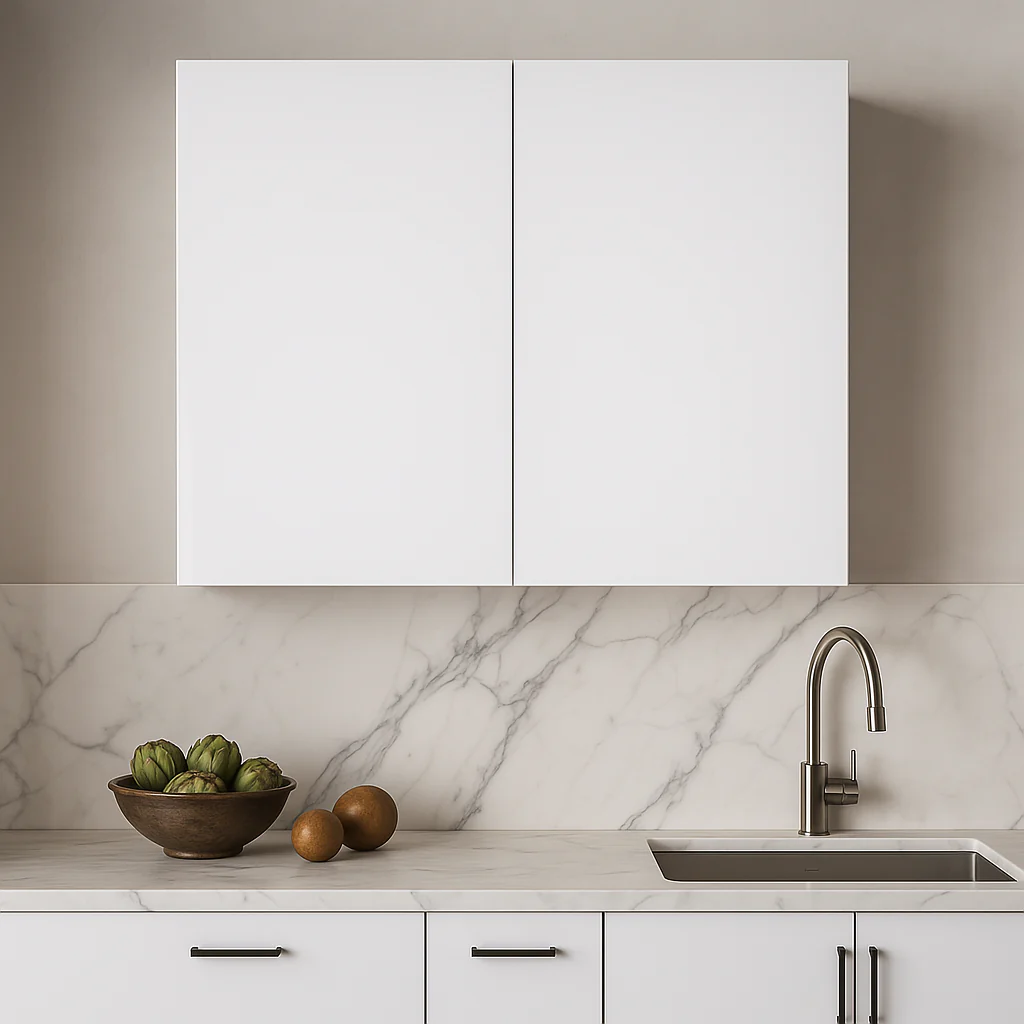 Cambridge Radiance Ready-to-Assemble Slab Wall Kitchen Cabinet in White Gloss - Image 2