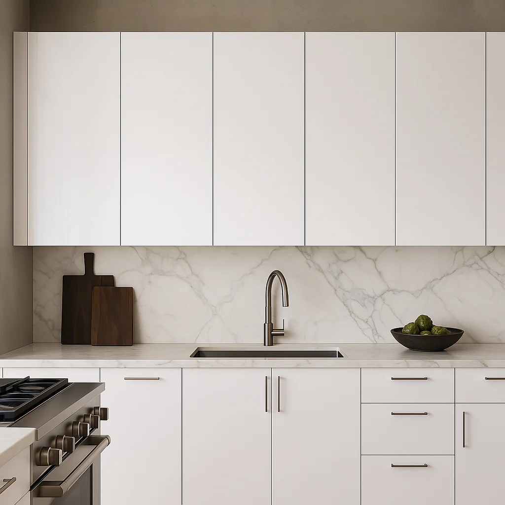 Cambridge Radiance Ready-to-Assemble Slab Wall Kitchen Cabinet in White Gloss - Image 4