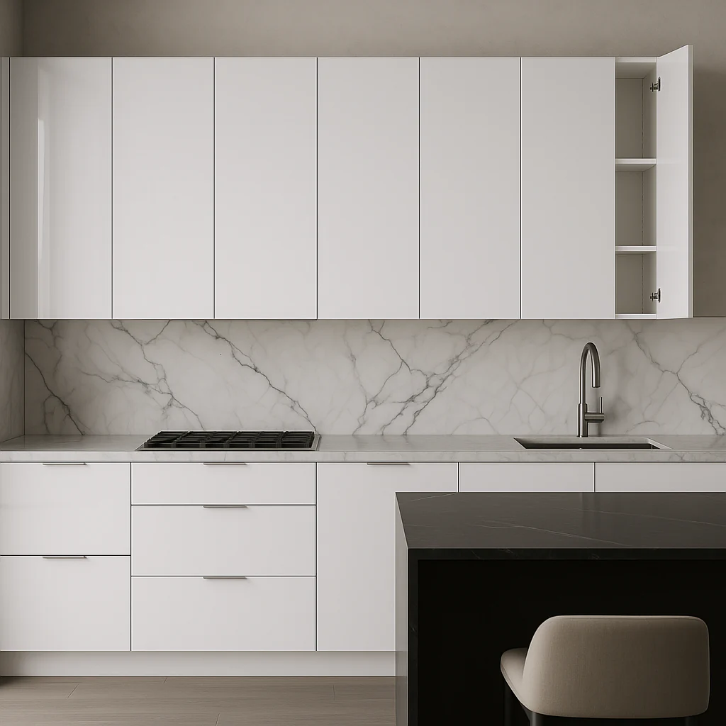 Cambridge Radiance Ready-to-Assemble Slab Wall Kitchen Cabinet in White Gloss - Image 2