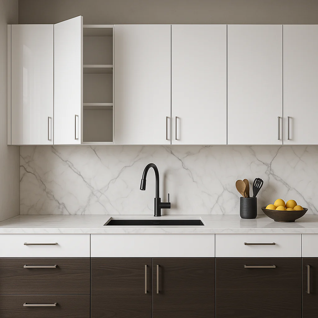 Cambridge Radiance Ready-to-Assemble Slab Wall Kitchen Cabinet in White Gloss - Image 3