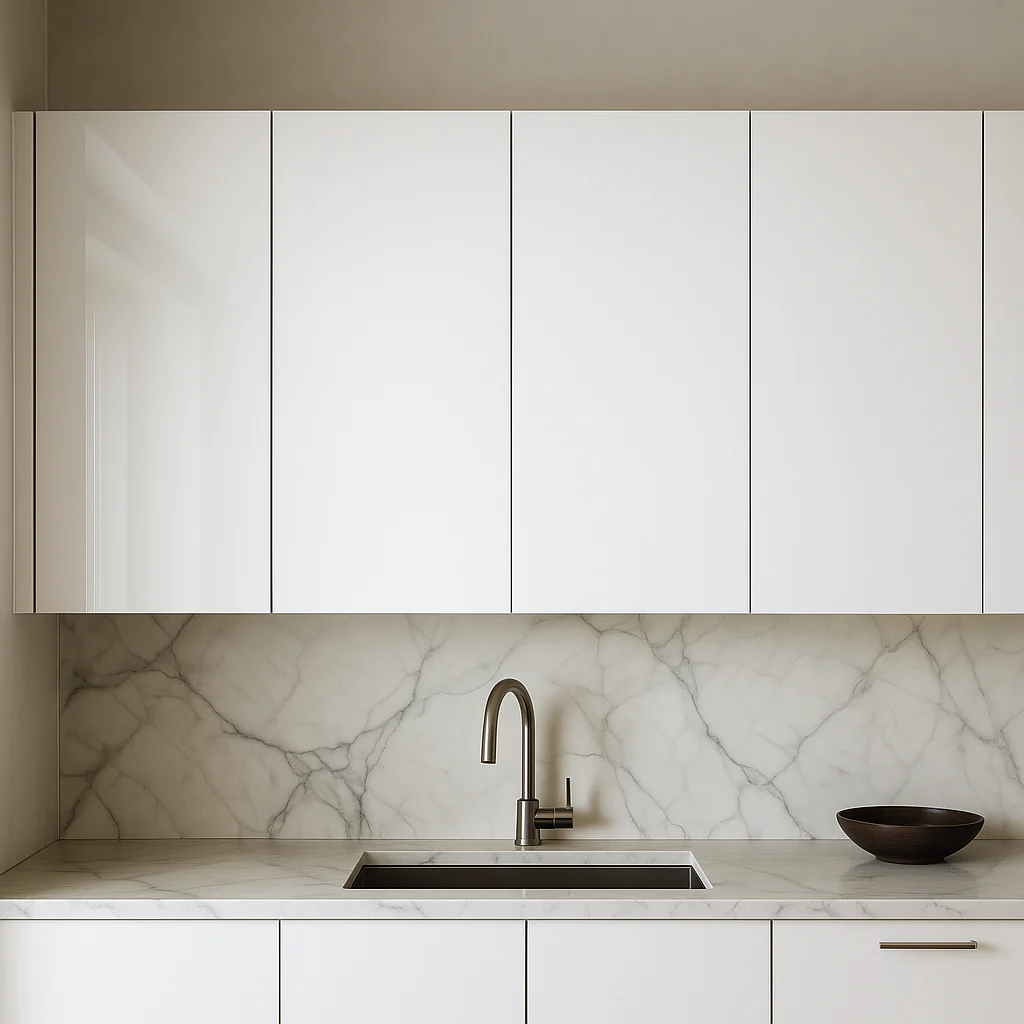 Cambridge Radiance Ready to Assemble Slab Wall Kitchen Cabinet in White Gloss - 33 in. W x 12 in. D x 36 in. H - Image 3
