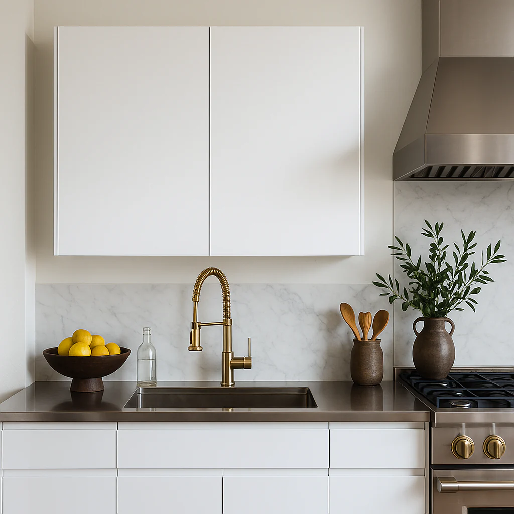 Cambridge Radiance Ready to Assemble Slab Wall Kitchen Cabinet in White Gloss - Image 4