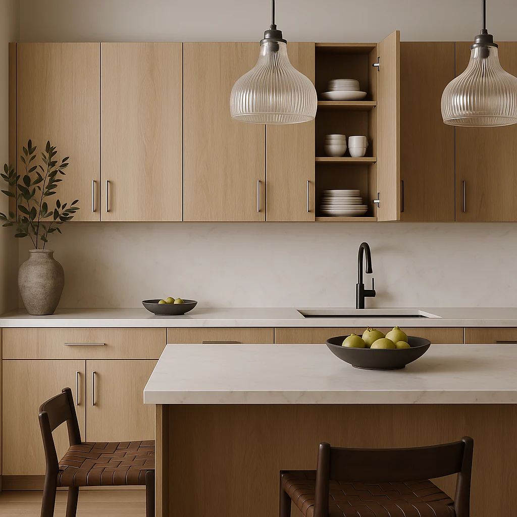 Cambridge Radiance Ready-to-Assemble Slab Wall Kitchen Cabinet, Light Oak, 18x12x30 in. - Image 2