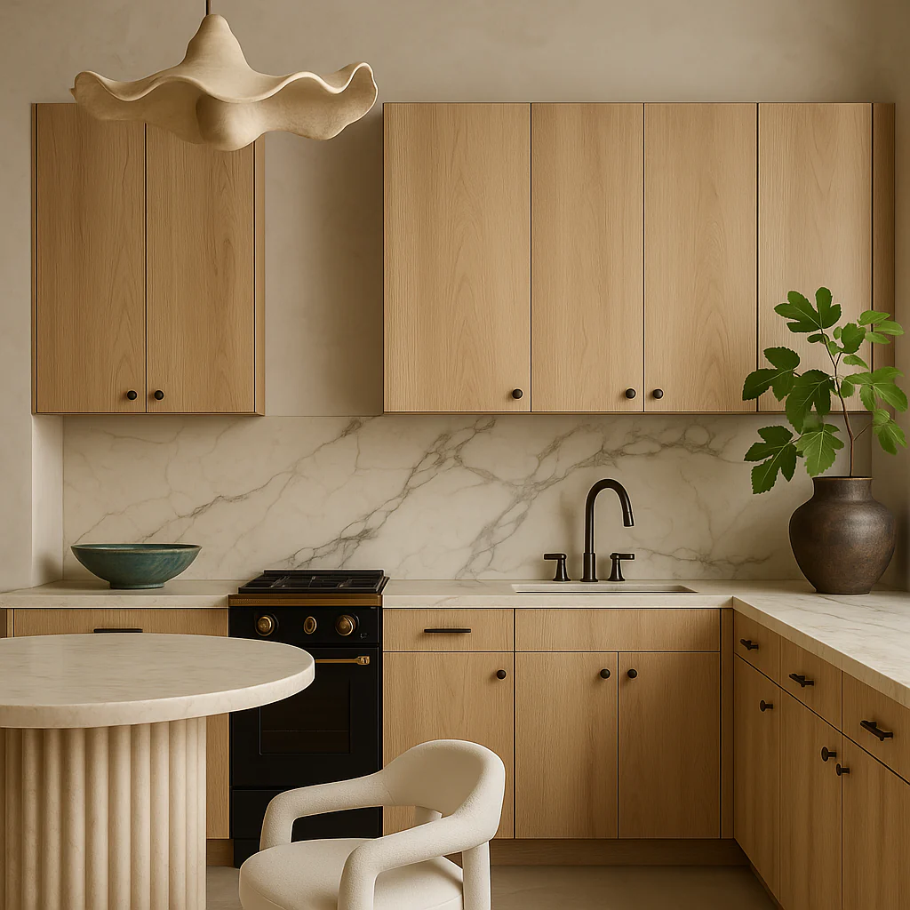 Cambridge Radiance Ready-to-Assemble Slab Wall Kitchen Cabinet, Light Oak, 18x12x30 in. - Image 3