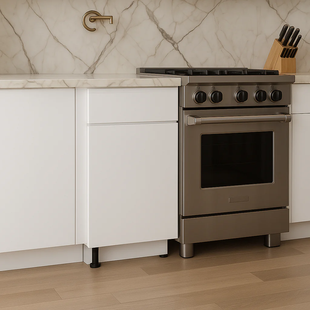 Cambridge Radiance White Gloss Slab Base Kitchen Cabinet - 12" W x 24" D x 34.5" H - Image 3