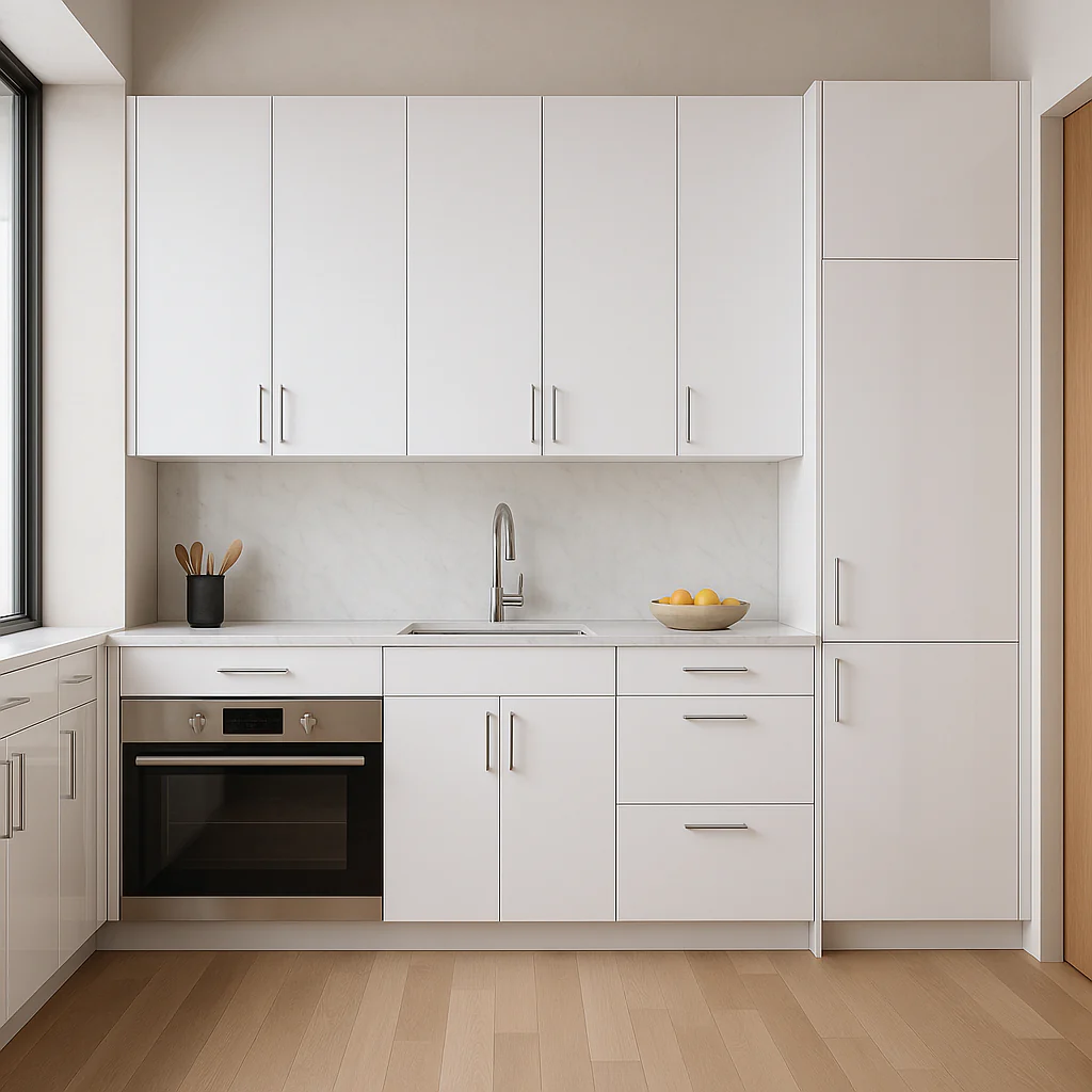 Cambridge Radiance White Gloss Slab Wall Kitchen Cabinet, 15x12x30 in. - Image 4