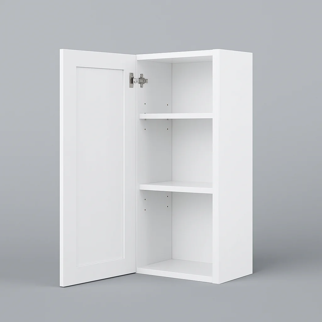 Cambridge Radiance White Gloss Slab Wall Kitchen Cabinet, 18x12x36 in.