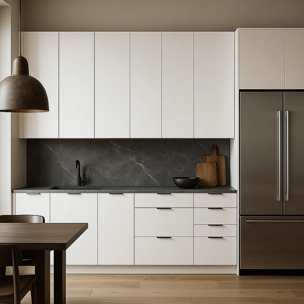 Cambridge Radiance White Gloss Slab Wall Kitchen Cabinet, 18x12x36 in. - Image 2