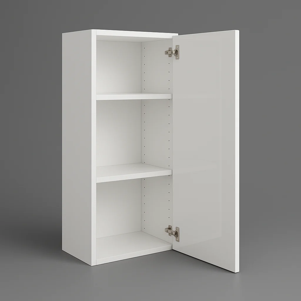 Cambridge Radiance White Gloss Slab Wall Kitchen Cabinet, 21x12x36 in.
