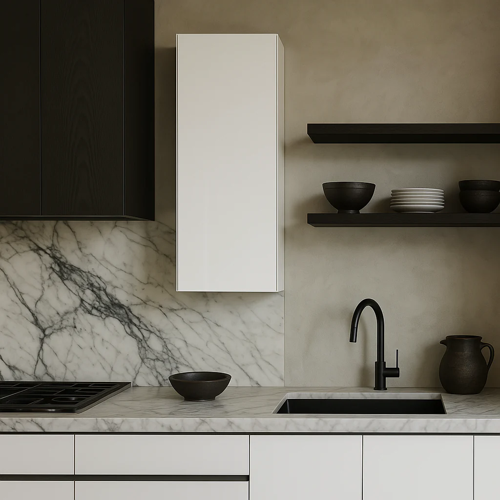 Cambridge Radiance White Gloss Slab Wall Kitchen Cabinet, 21x12x36 in. - Image 2